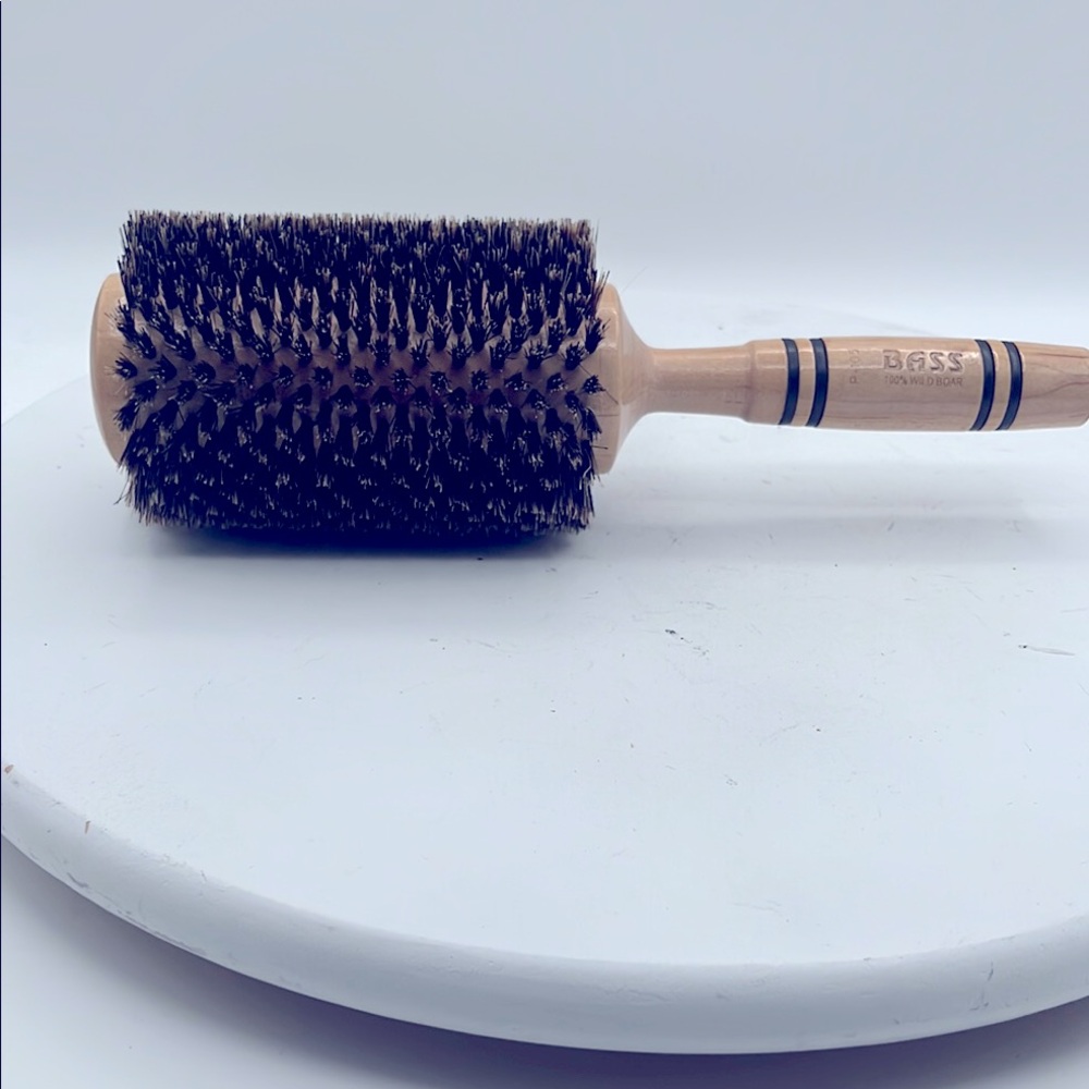 Bass Brown and Black Hair Brush with Natural Bristles Y2K